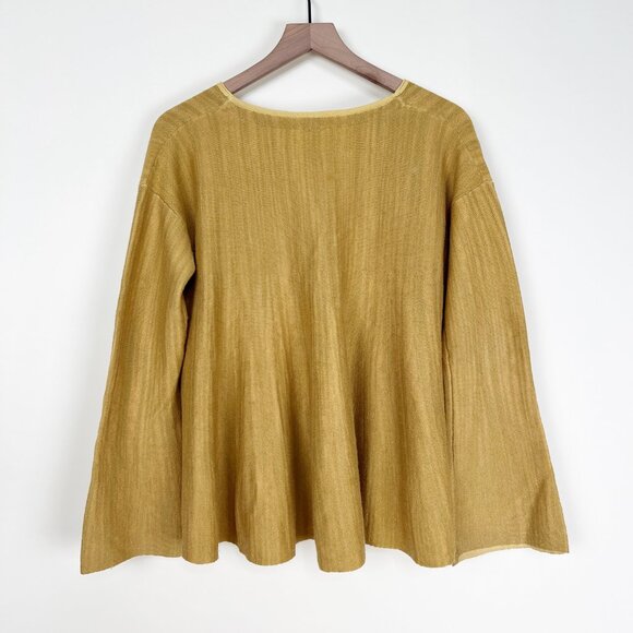 Free People Sundae Pullover Sweater Top Linen Oversized Boho Flare Bell Sleeve - Picture 11 of 12